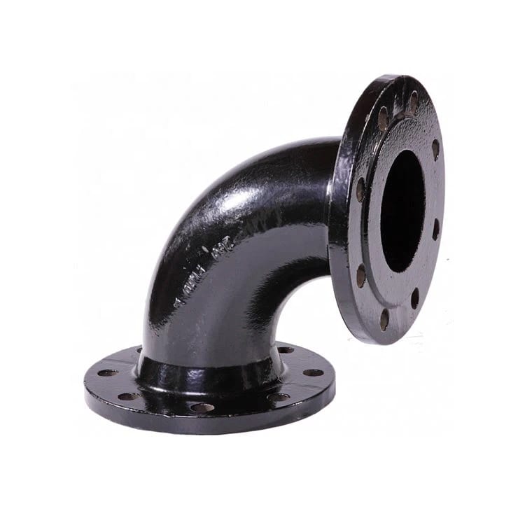 Black ductile iron double-flange 90° bend
