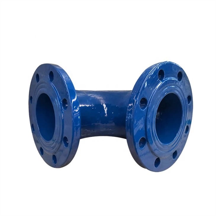 Blue ductile iron all-flange tee fitting