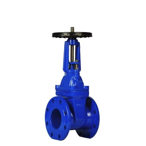 Blue ductile iron flanged resilient seated gate valve