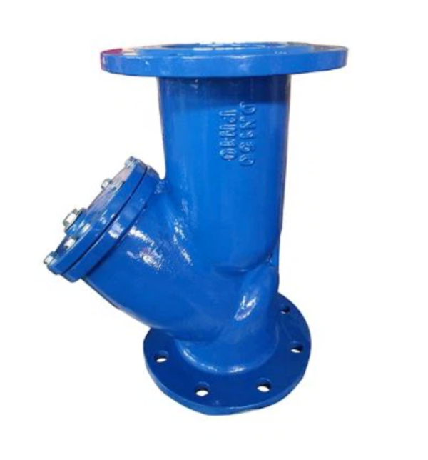 Blue ductile iron flanged Y-strainer