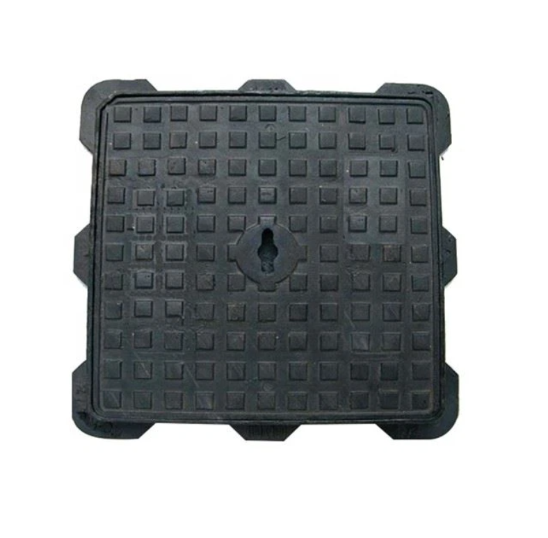 Heavy-duty ductile iron square manhole cover E600 for industrial use